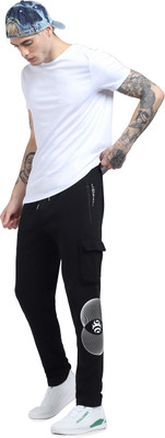 JACK & JONES Printed Men Black Track Pants