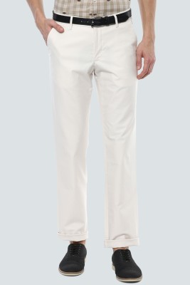 LOUIS PHILIPPE Slim Fit Men Cream Trousers