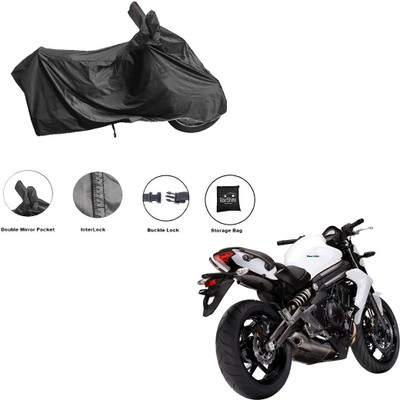 RiderShine Waterproof Two Wheeler Cover for Kawasaki(ER 6N, Black)