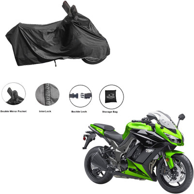RiderShine Waterproof Two Wheeler Cover for Kawasaki(Ninja 1000, Black)