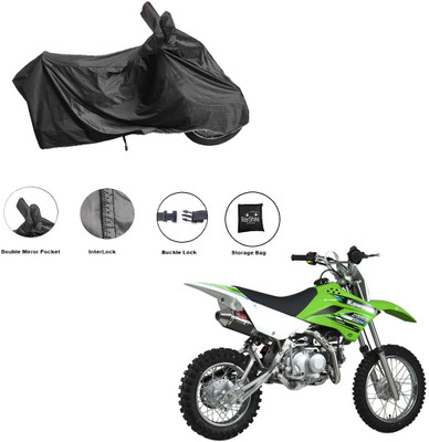 RiderShine Waterproof Two Wheeler Cover for Kawasaki(KLX 110, Black)
