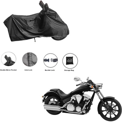 RiderShine Waterproof Two Wheeler Cover for Honda(VT 1300CX, Black)