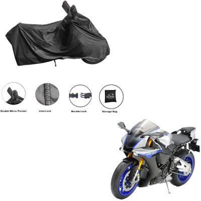 RiderShine Waterproof Two Wheeler Cover for Yamaha(YZF R1M, Black)