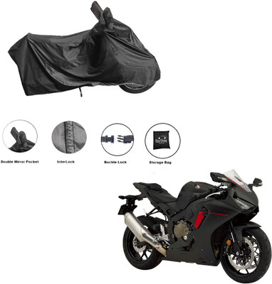 RiderShine Waterproof Two Wheeler Cover for Honda(CBR1000RR Fireblade, Black)