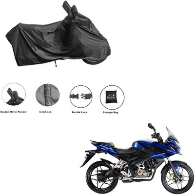 RiderShine Waterproof Two Wheeler Cover for Bajaj(Pulsar AS 150, Black)
