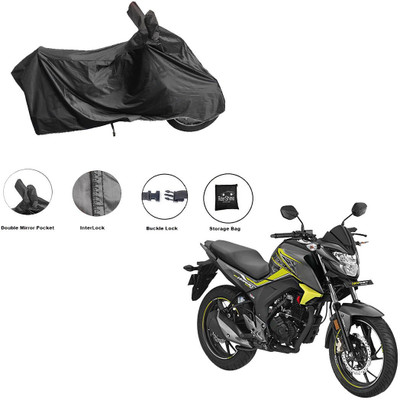 RiderShine Waterproof Two Wheeler Cover for Honda(CB Hornet 160R, Black)