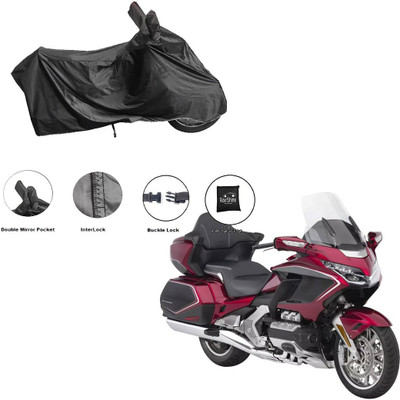 RiderShine Waterproof Two Wheeler Cover for Honda(Gold Wing GL1800, Black)