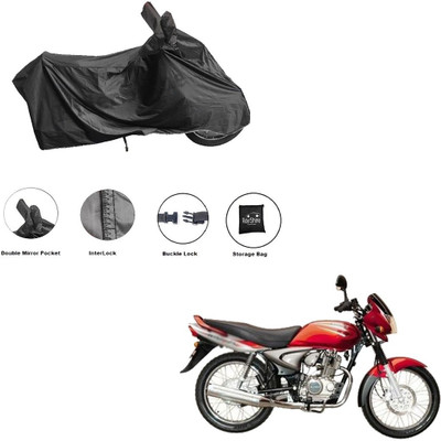 RiderShine Waterproof Two Wheeler Cover for Bajaj(Wind 125, Black)