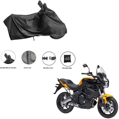 RiderShine Waterproof Two Wheeler Cover for Kawasaki(Versys 650, Black)