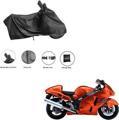RiderShine Waterproof Two Wheeler Cover for Suzuki(GSX R1300 Hayabusa, Black)