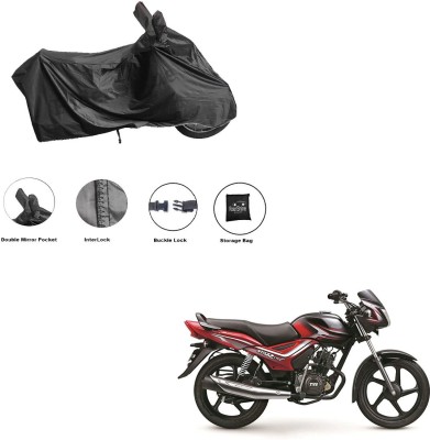 RiderShine Waterproof Two Wheeler Cover for TVS(Star City Plus, Black)