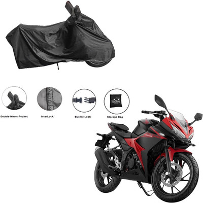 RiderShine Waterproof Two Wheeler Cover for Honda(CBR 150R, Black)