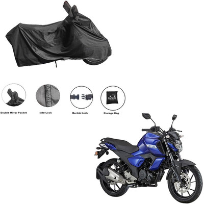 RiderShine Waterproof Two Wheeler Cover for Yamaha(FZ S V3.0 FI, Black)