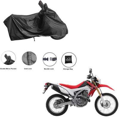RiderShine Waterproof Two Wheeler Cover for Honda(CRF 250 L, Black)