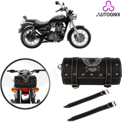AutoGnix Saddle Bag Black Leatherette Motorbike Saddlebag