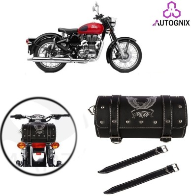 AutoGnix Saddle Bag Black Leatherette Motorbike Saddlebag