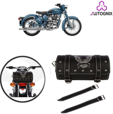 AutoGnix Saddle Bag Black Leatherette Motorbike Saddlebag