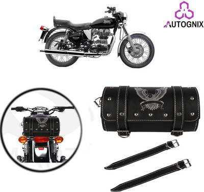 AutoGnix Saddle Bag Black Leatherette Motorbike Saddlebag