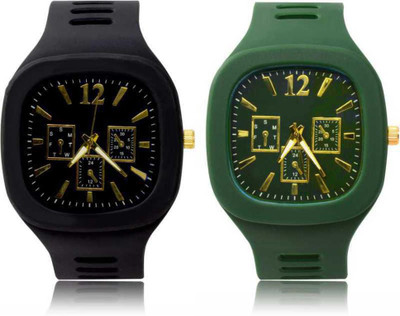 KAPISHWAR CREATION Square Multi DIAL Analog Silicon Strap Stylish Designer Analog Watch - for Boys Square Multi DIAL Analog Silicon Strap Stylish Designer Analog Watch - for Boys Analog Watch  - For Boys