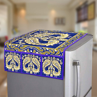 E-Retailer Refrigerator  Cover(Width: 53 cm, Blue)