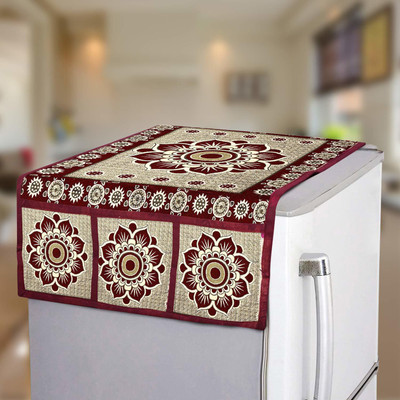 E-Retailer Refrigerator  Cover(Width: 53 cm, Maroon)