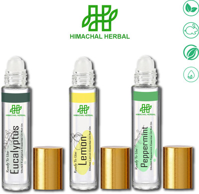 Himachal Herbal Essential Oil Roll on For Eucalyptus + Lemon + Peppermint(18 ml)