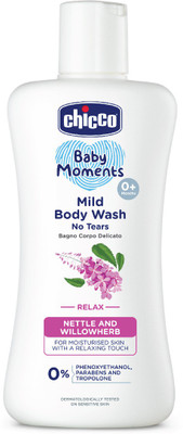 Chicco Baby Moments Mild Body Wash Relax, Paraben Free & Phenoxyethanol free, 0M+(200 ml)