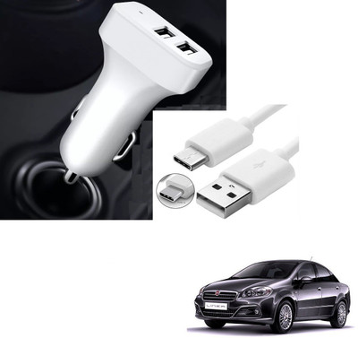 AuTO ADDiCT 20.5 W Turbo Car Charger(White, With USB Cable)