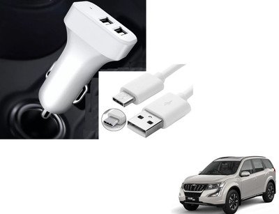 AuTO ADDiCT 20.5 W Turbo Car Charger(White, With USB Cable)