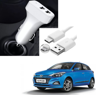 AuTO ADDiCT 20.5 W Turbo Car Charger(White, With USB Cable)