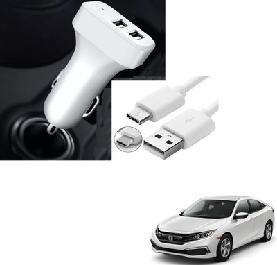 AuTO ADDiCT 20.5 W Turbo Car Charger(White, With USB Cable)