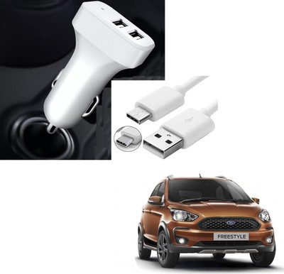 AuTO ADDiCT 20.5 W Turbo Car Charger(White, With USB Cable)