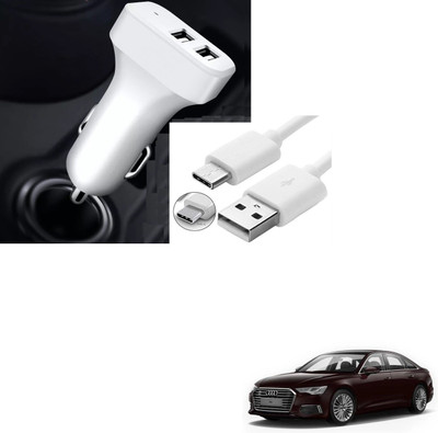 AuTO ADDiCT 20.5 W Turbo Car Charger(White, With USB Cable)