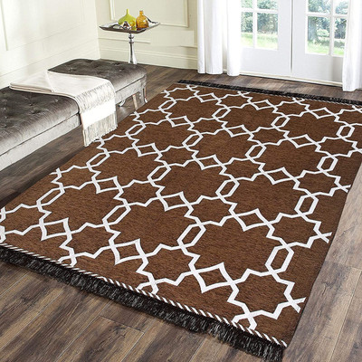 Sparrow world Brown Cotton Runner(5 ft,  X 6 ft, Rectangle)