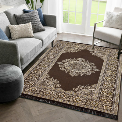 Sparrow world Brown Cotton Runner(5 ft,  X 7 ft, Rectangle)