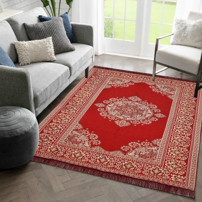 Sparrow world Red Cotton Runner(5 ft,  X 6 ft, Rectangle)