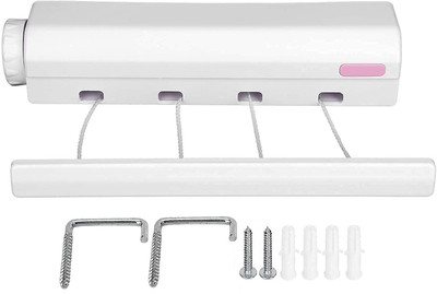 Smartcraft 4 Line Automatic Extendable Washing Line Rope Wall Mounted Plastic Clothesline(15 m)