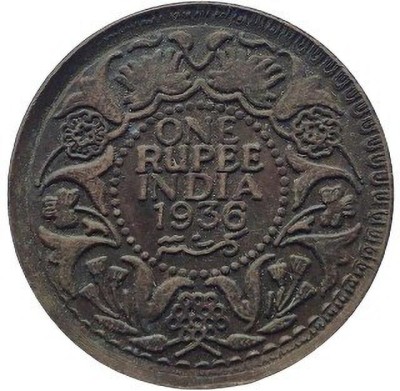 COINS WORLD ONE RUPEE 1936 KING GEORGE TEMPLE TOKEN Medieval Coin Collection(1 Coins)