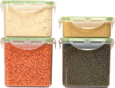 Sanjeev Kapoor Plastic Utility Container  - 1250 ml(Pack of 4, Green)
