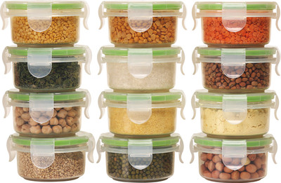 Sanjeev Kapoor Plastic Utility Container  - 100 ml(Pack of 12, Green)