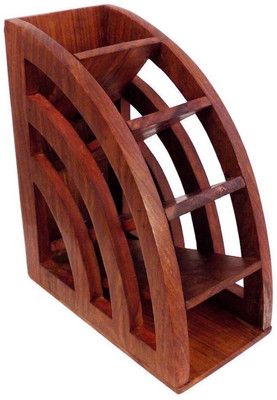 JNM Crafts 5 Compartments Wood Remote Stand(Brown)