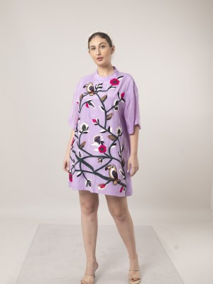 JYO SHOP Women A-line Purple Dress