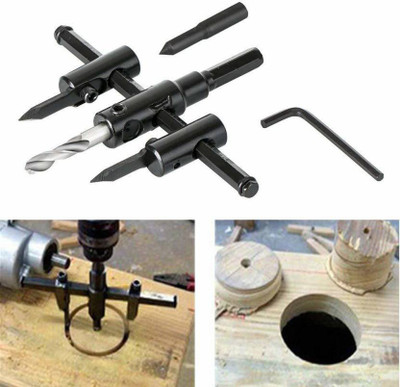 RSKKA Adjustable Metal Wood Circle Cutter Kit Hole Saw Drill Bit DIY Tool 30-120mm CiRCLE Cutter