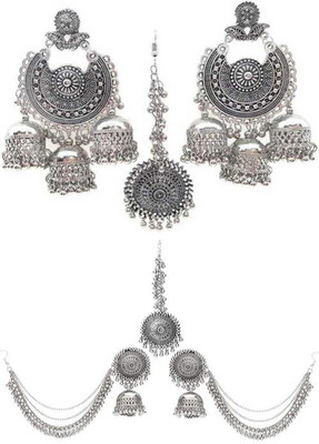 Dzinetrendz Adorable Combo Kashmiri with Padmavati Set For Girl/Women Metal Jhumki Earring