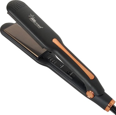 Abs Pro ABS 444 Professional 4 X Protection Coating Gold Women's Hair Straightening Iron Hair Straightener(Black, Gold)