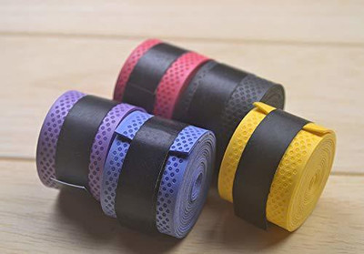 MKR Enterprises Polyurethane Badminton Tennis Squash Racket Touch Grip Smooth Tacky(Pack of 5)