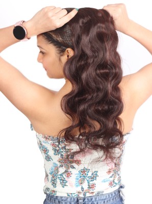 Ritzkart 26 inch Wavy Curly DARK BROWN 100gm Human  Extension Natural Brown wavy . Hair Extension