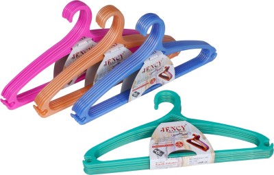 Amulakh Plastic Clothes Hanger Space Saving Ideas for Everyday Standard Used Clothes Plastic Dress Pack of 6 Hangers For  Dress(Multicolor)