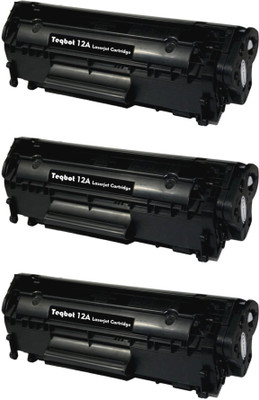 Teqbot 12A For HP LaserJet 1010, 1022, 3030, 1012, 1015, 1018, 1020 (PACK OF 3) Black Ink Toner