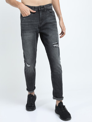 HIGHLANDER Tapered Fit Men Dark Grey Jeans